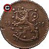 1 markka 1940-1951 - obverse to reverse alignment