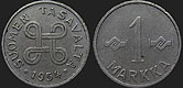 Coins of Finland - 1 markka 1953-1962