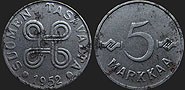 Coins of Finland - 5 markkaa 1952-1953