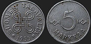 Coins of Finland - 5 markkaa 1953-1962