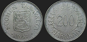 Coins of Finland - 200 markkaa 1956-1959