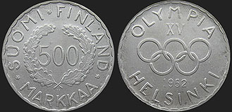 Coins of Finland - 500 markkaa 1951-1952 XV Summer Olympic Games - Helsinki