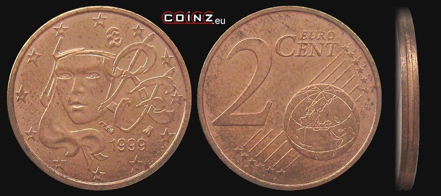 2 euro cent from 1999 - coins of France