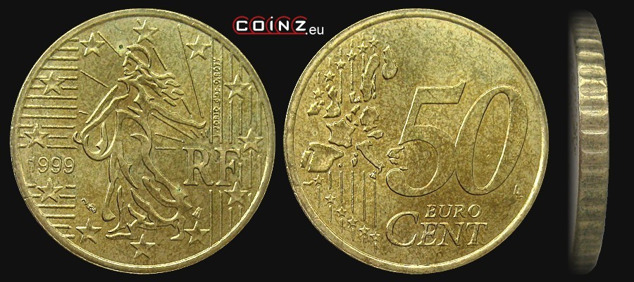 50 euro centów 1999-2002 - monety Francji