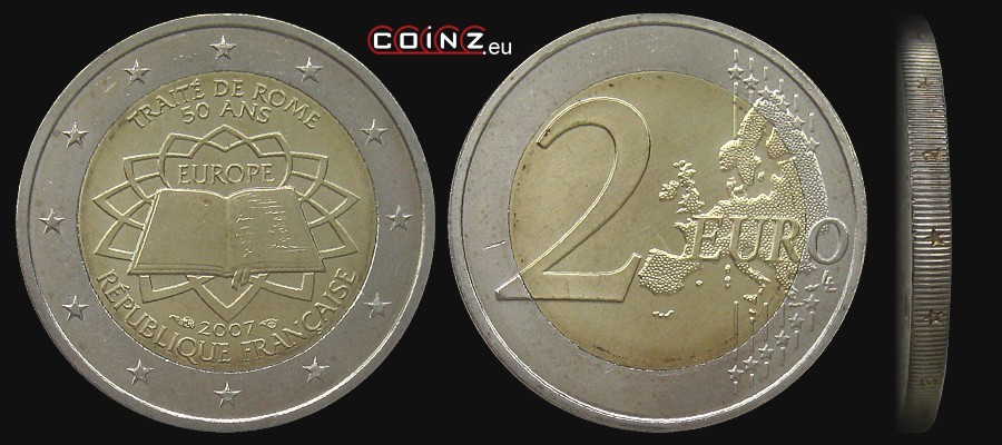 2 euro 2007 - 50 Rocznica Traktatów Rzymskich - monety Francji