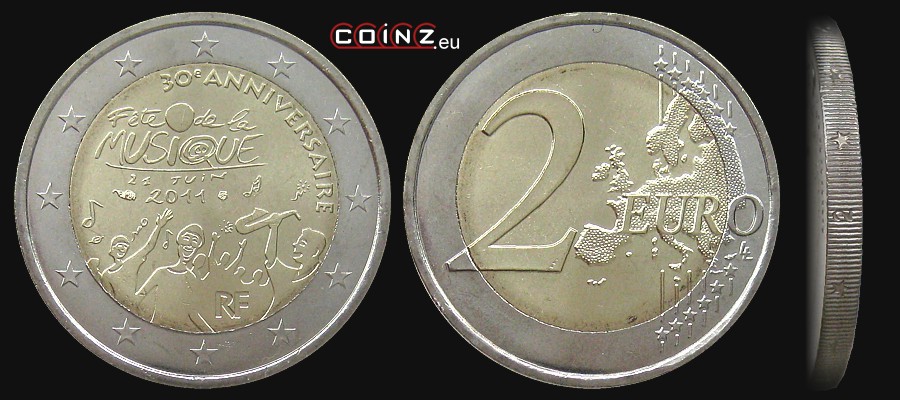 2 euro 2011 - 30 Years of World Music Day - coins of France