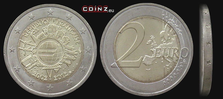 2 euro 2012 - 10 Years of Euro in Circulation - coins of France