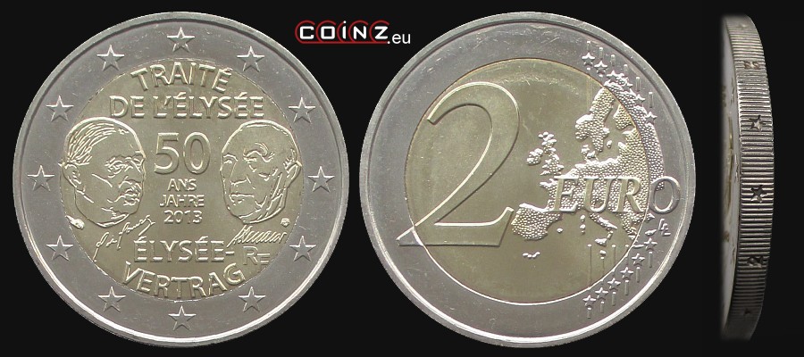 2 euro 2013 Traktat Elizejski - monety Francji