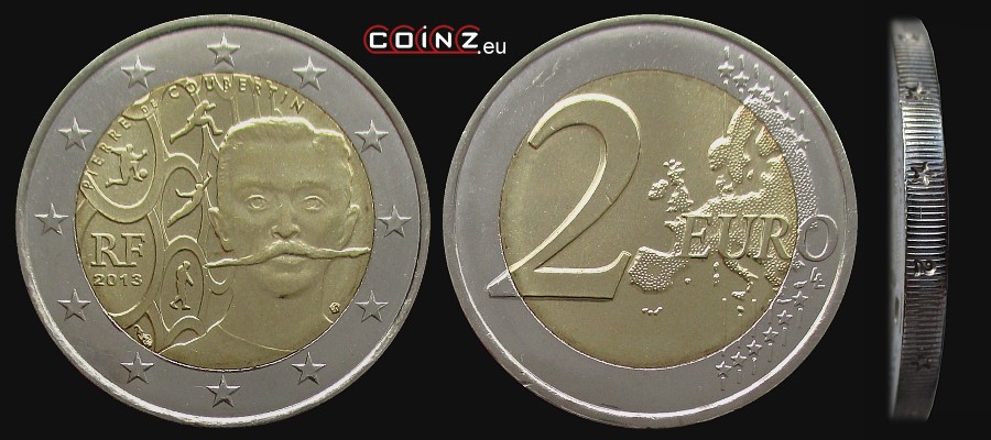 2 euro 2013 Pierre de Coubertin - monety Francji