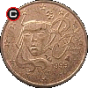 1 euro cent from 1999 - obverse to reverse alignment