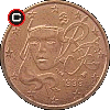 2 euro cent from 1999 - obverse to reverse alignment