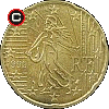 20 euro centów 1999-2002 - układ awersu do rewersu