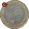1 euro 1999-2002 - układ awersu do rewersu