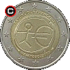 2 euro 2009 - 10 Rocznica Unii Gospodarczej i Walutowej - układ awersu do rewersu