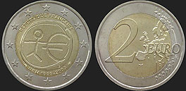 Coins of France - 2 euro 2009 10th Anniversary of Economic and Monetary Union