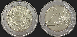 Coins of France - 2 euro 2012 10 Years of Euro in Circulation