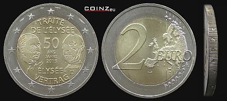 2 euro 2013 Traktat Elizejski - monety Niemiec
