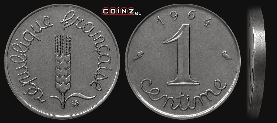 1 centym 1962-2001 - monety Francji