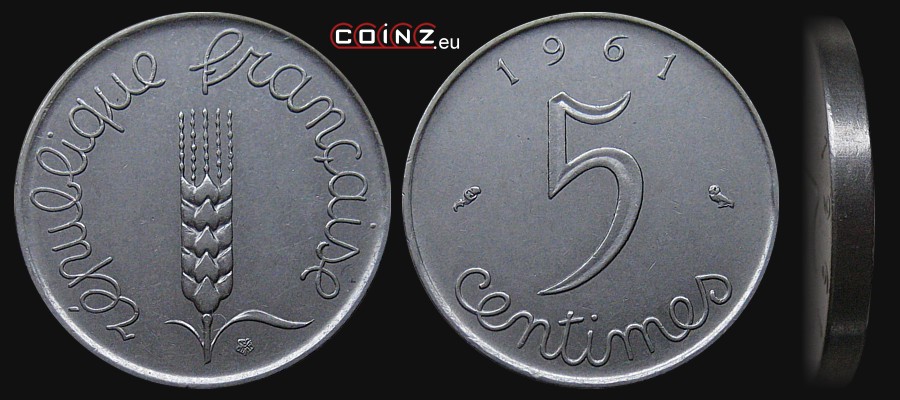 5 centymówtym 1961-1964 - monety Francji