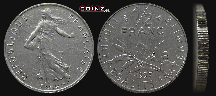 1/2 franc 1965-2001 - coins of France