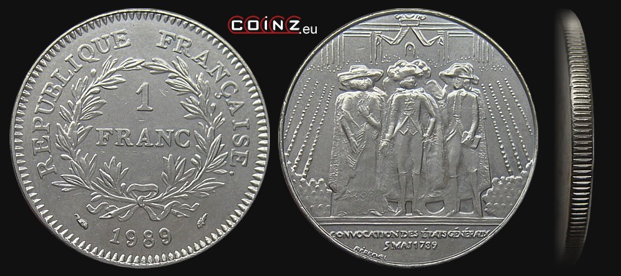 1 frank 1989 - 200-lecie Stanów Generalnych - monety Francji