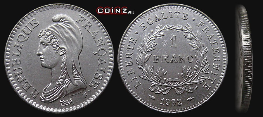 1 franc 1992 - 200 Years of French Republic - coins of France