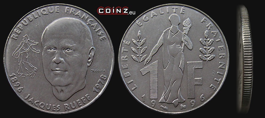 1 frank 1996 Jacques Rueff  - monety Francji