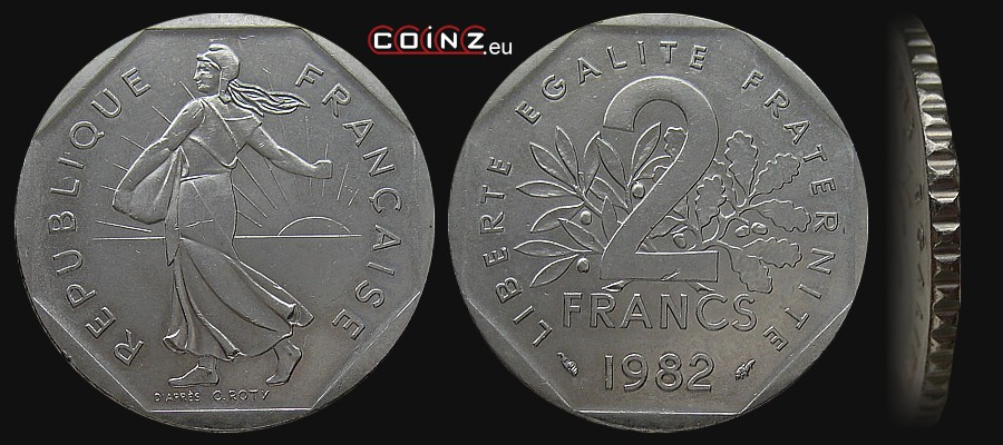 2 francs 1979-2001  - coins of France