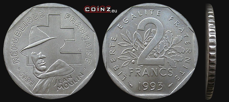 2 francs 1993 Jean Moulin  - coins of France