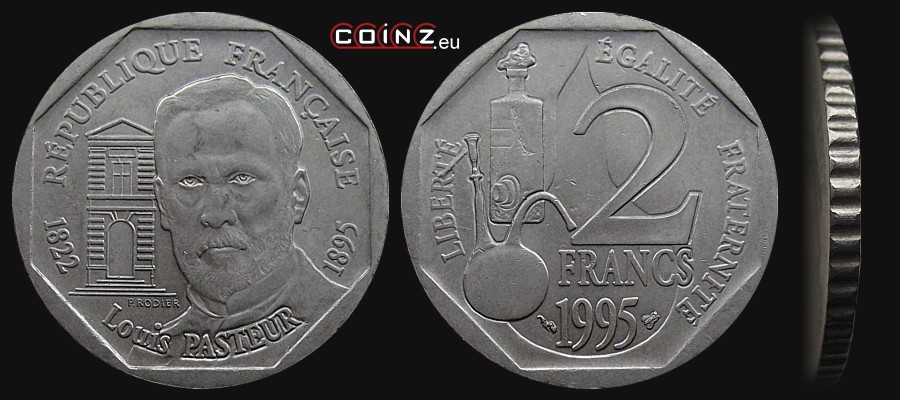 2 francs 1995 Louis Pasteur  - coins of France