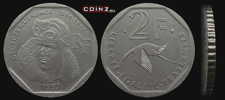 2 franki 1997 Georges Guynemer  - monety Francji