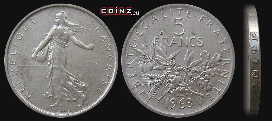5 franków 1960-1969 - monety Francji