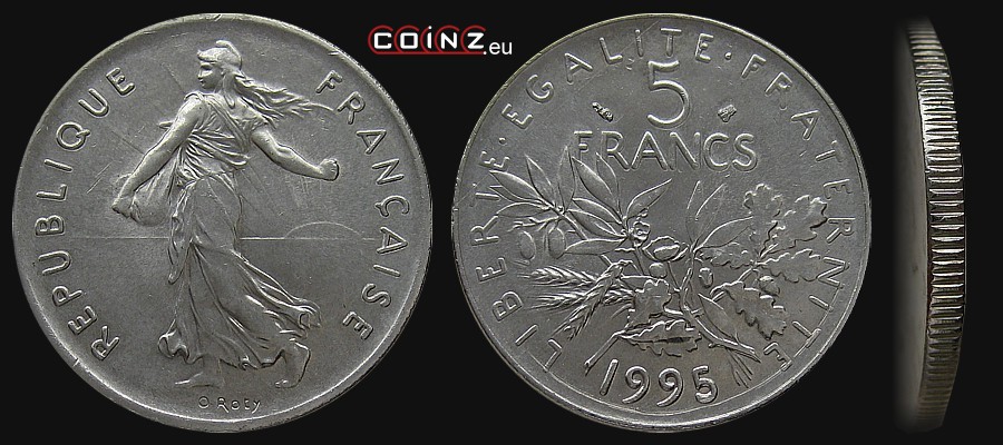 5 franków 1970-2001 - monety Francji