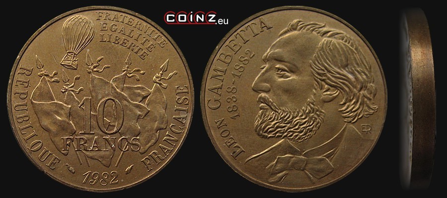 10 franków 1982 Léon Gambetta - monety Francji