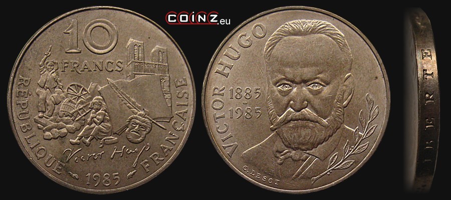 10 franków 1985 Wiktor Hugo - monety Francji