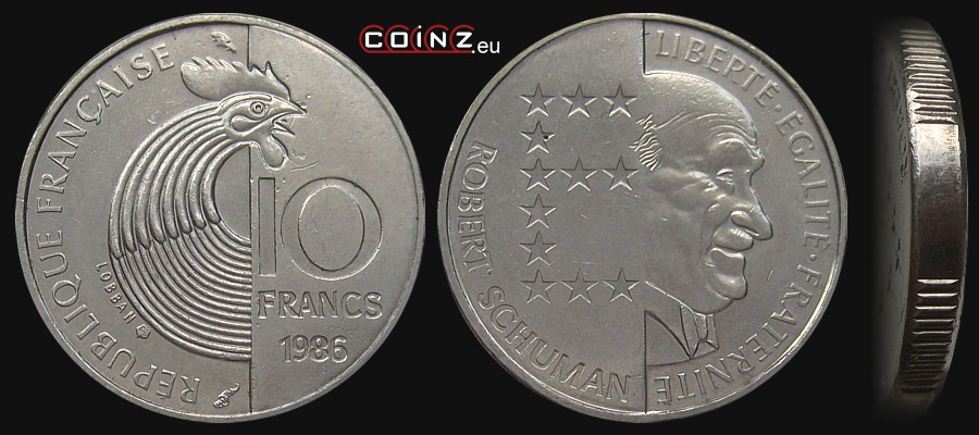 10 franków 1986 Robert Schuman - monety Francji