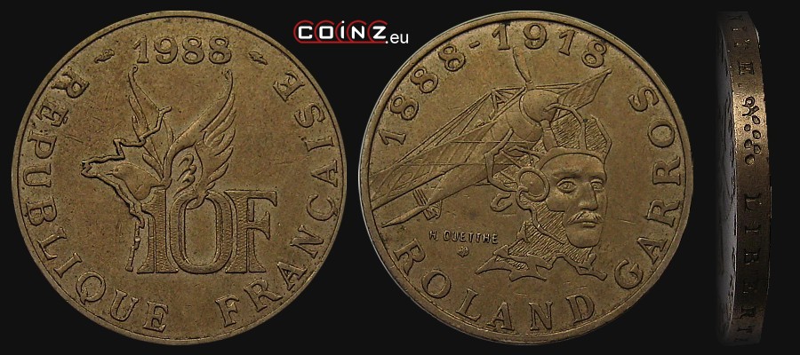 10 franków 1988 Roland Garros - monety Francji