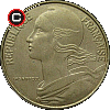 20 centymów 1962-2001 - układ awersu do rewersu