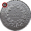 5 franków 1996 Herkules Augustina Duprégo - układ awersu do rewersu