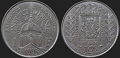 Coins of France - 1 franc 1995 Institut de France