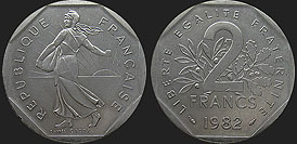 Coins of France - 2 francs 1979-2001