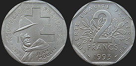 Coins of France - 2 francs 1993 Jean Moulin