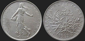 Coins of France - 5 francs 1960-1969