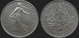 Coins of France - 5 francs 1970-2001