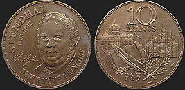 Coins of France - 10 francs 1983 Stendhal