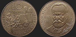 Coins of France - 10 francs 1985 Victor Hugo