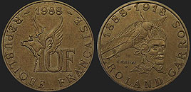 Coins of France - 10 francs 1988 Roland Garros