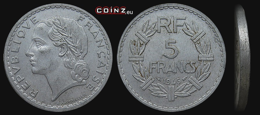 5 franków 1945-1952 - monety Francji