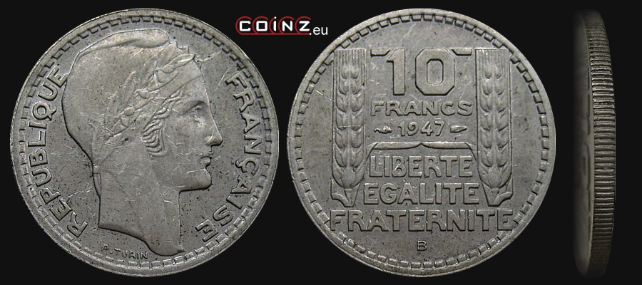 10 franków 1945-1947 - monety Francji