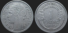 Coins of France - 1 franc 1941-1959